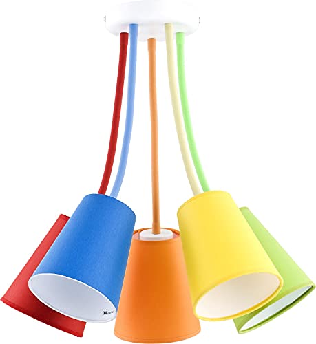 Lámpara de techo multicolor para habitación infantil, flexible, brazos ajustables, 5 luces, diseño de Banta