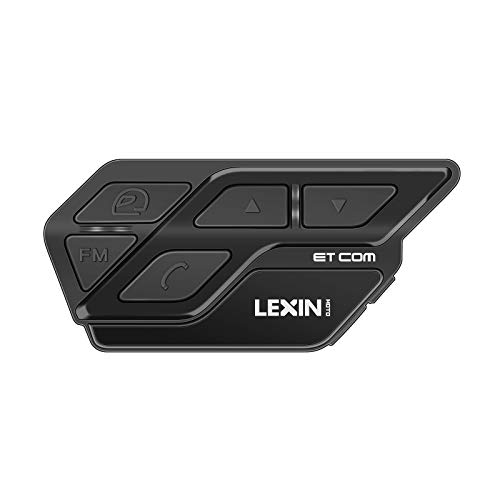 LEXIN ET-COM Motociclistas Intercomunicador Bluetooth Sistema de comunicación, con función de Radio FM, reducción de Ruido a Prueba de Agua, Distancia de intercomunicación Dentro de 1200M