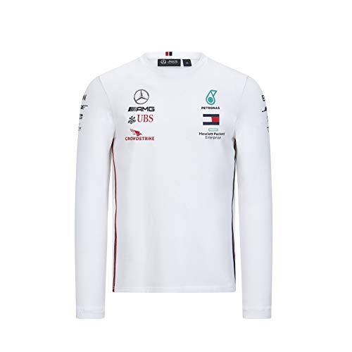 Mercedes-AMG Petronas Camiseta de Manga Larga Motorsport Team F1 Formula Driver - Blanco - S