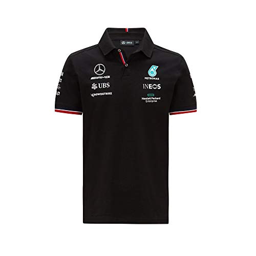 Mercedes-AMG Petronas - Mercancía Oficial de Fórmula 1 2021 Colección - Hombre - Polo - Manga Corta - Negro - L