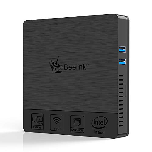 Mini PC Computadora,Beelink BT4 4GB Ram 64GB eMMC Fanless Mini Ordenador de Sobremesa Intel Atom x5-Z8500 2.4G/5G WiFi Bluetooth Gigabit Ethernet, 4K HDMI+VGA Dual Display