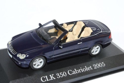 Minichamps Mercedes-Benz CLK Cabrio Azul Oscuro Fast Negro A209 2003-2010 1/43 IXO Modelo Coche