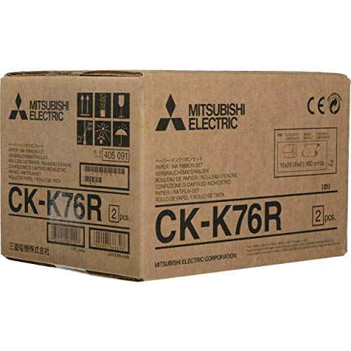 Mitsubishi CK-K 76 R - Paquete de rollos de papel térmico (2 unidades, 15 x 20 mm)