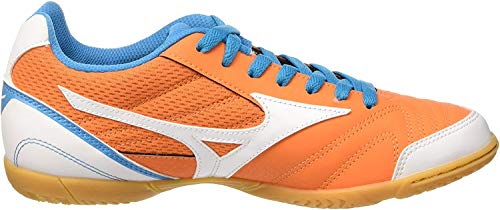 Mizuno Sala Club In, Botas de fútbol Hombre, Arancione (Vibrant Orange/White/Atomic Blue), 44 1/2