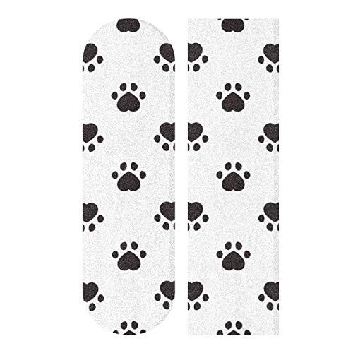 N\A 33.1x9.1inch Sport Outdoor Grip Tape Kawaii Dog Paw Cute Puppy Print Impermeable Monopatín Papel de Lija para el Tablero de Baile Doble Rocker Board Deck 1 Hoja