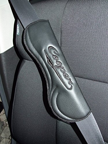 Negro piel (piel sintética) ergonómico asiento cinturón hombreras para Mini Cooper