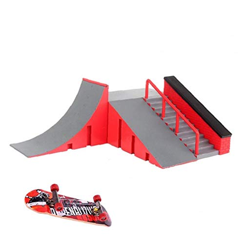 Odoukey Mini Toy Dedo Skatepark Rampas Parque del patín Kit diapasón Rampa Parque Dedo monopatín Rampa Conjunto Estilo C