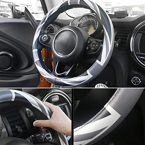 OutdoorKing para BMW para Mini para Cooper One S JCW Clubman R55 R56 F60 Countryman Funda para Volante De Coche Union Jack Accesorios De Decoración De Cuero (Color : Gris) OutdoorKing para BMW para Mini para Cooper One S JCW Clubman R55 R56 F60 Countryman Funda para Volante De Coche Union Jack Accesorios De Decoración De Cuero (Color : Gris)