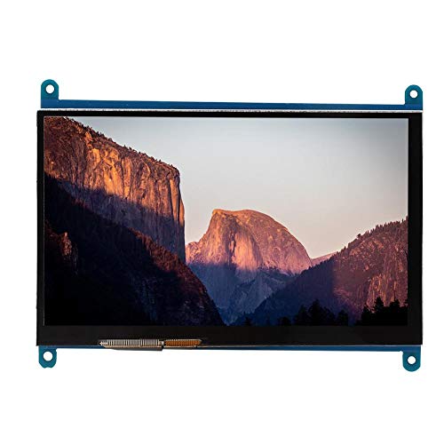 Pantalla capacitiva de 7 pulgadas, reemplazo de la pantalla del monitor táctil LCD profesional HD HDMI 1024x600 para Raspberry Pi 1/2/3, compatible con el sistema Win7/Win8/Win10 5 Touch, unidad libre