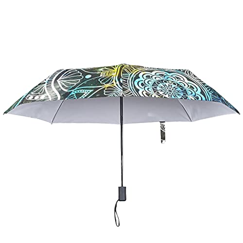 Paraguas mágico multicolor plegable con apertura automática y cierre – Romántica resistente al agua 8 pliegues invertidos