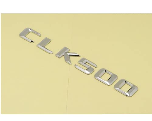 Pegatina de plástico ABS cromado 3D para maletero de coche, letras traseras de palabras para Mercedes-Benz CLK CLK500 (CLK500, cromo? plateado brillante?)