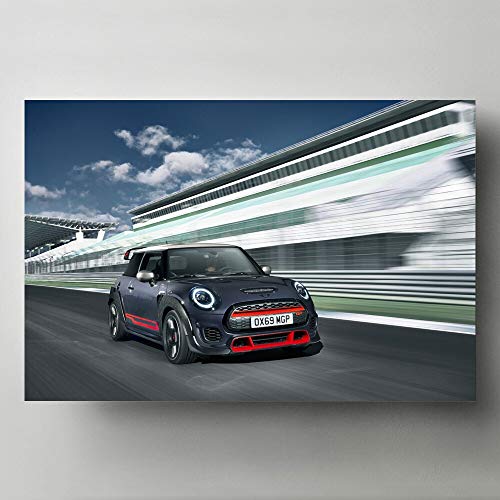 Pintura al óleo póster Pinturas de lienzo modernas arte de pared MINI JOHN COOPER WORKS carteles de coches de carreras impresión HD para decoración de sala de estar 60x90cm