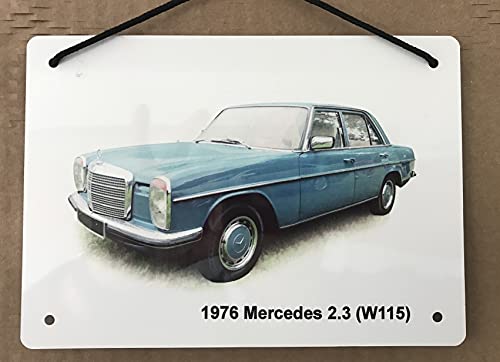 Placa de aluminio para Mercedes 2,3 l (W115) 1976 – A5 – Regalo para entusiastas del coche alemán