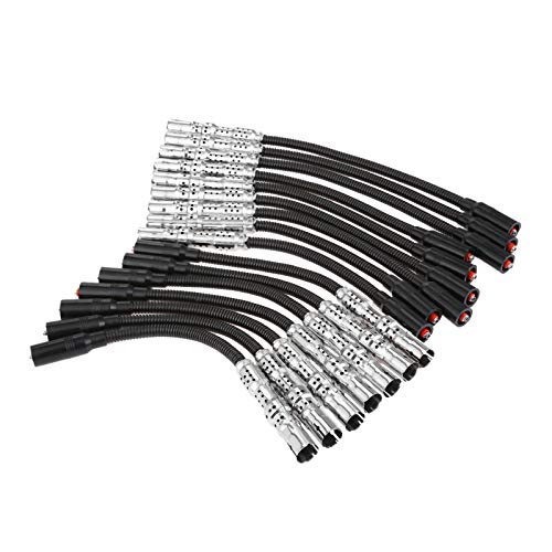 POQAQ 16pcs / Set 8mm Cables de Encendido Cable de bujías para Mercedes Benz E430 E55 S430 CLK430 CLK500 ML430 R500 1131500019 9053300002