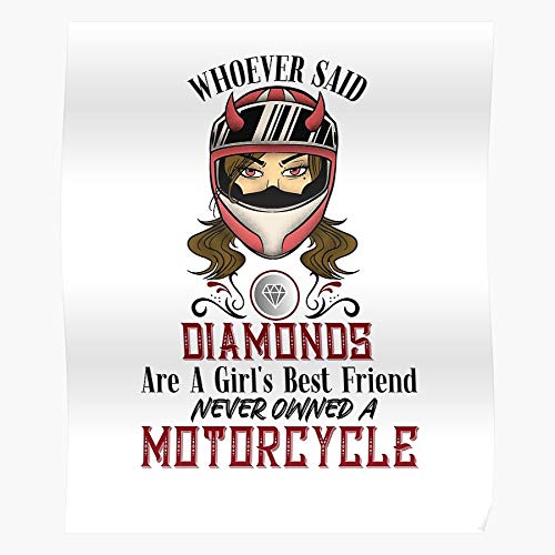 Póster de la mejor moto I con diamantes para motociclista, mi amiga, chica roja es amor, decoración del hogar