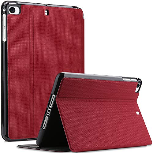 ProCase Funda Delgada para iPad Mini 5 2019 / Mini 4, Mini 1 2 3, Carcasa Protectora con Cubierta Inteligente/Ángulos Ajustables de Visión para iPad Mini 5/4 / 3/2 / 1 - Rojo