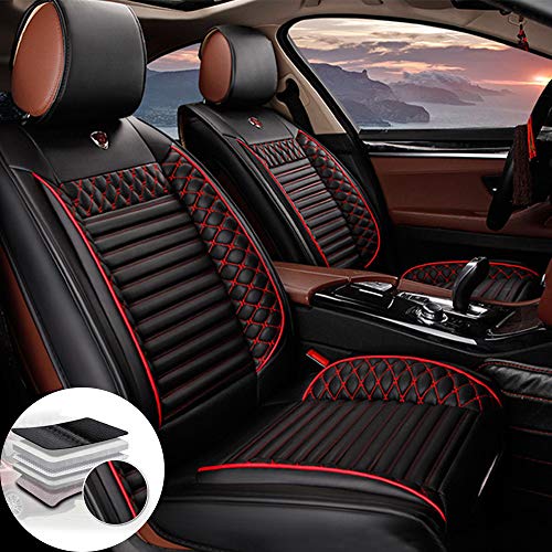 Qiaodi Juego de 2 fundas de cuero para asientos delanteros de coche para MINI ONE Jcw ONE R52 COOPER S COOPER R56, compatible con airbag (negro)