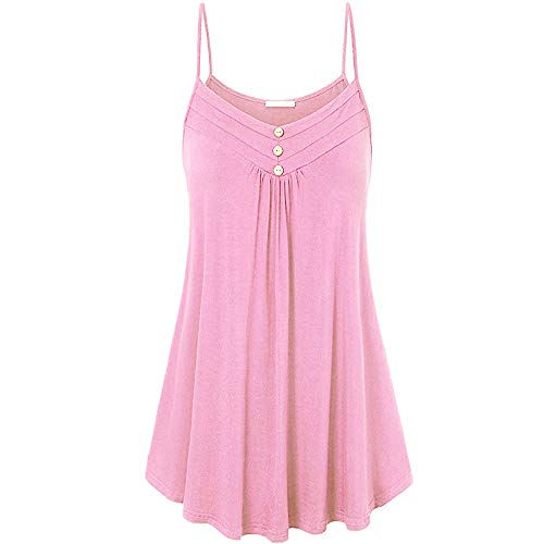 Qienjn Camiseta Mujer Vestido Mujer Sencillo Y Versátil Vestido Informal Cómodo Y Transpirable Vestido con Cuello En V Ropa Casual Diaria Suelto Mujer T-Shirt M-Pink XL