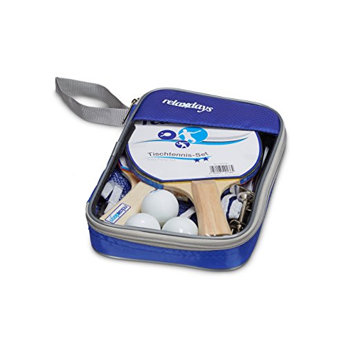 Relaxdays – Juego de Tenis de Mesa Funda, 2 Madera ranuradora, 3 Pelotas de Tenis de Mesa, Ping Pong Red hxbxt: Aprox. 14 x 150 x 1,7 cm, Color Azul Relaxdays – Juego de Tenis de Mesa Funda, 2 Madera ranuradora, 3 Pelotas de Tenis de Mesa, Ping Pong Red hxbxt: Aprox. 14 x 150 x 1,7 cm, Color Azul