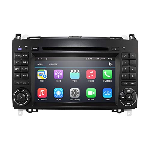 Reproductor DVD del Coche Android 10 con Pantalla táctil de 7 Pulgadas para Mercedes-Benz Clase A W169/Clase B W245/Clase V W639/W906 Sprinter/VW Crafter Soporte Radio Bluetooth con Enlace de Espejo