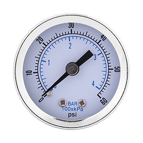 Rosca BSPT de 1/8"Mini manómetro de baja presión Interfaz de metal Medidor de presión de agua Herramienta hidráulica de medición con rango de medición de 0-4 bar para combustible aire aceite
