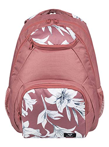 Roxy Shadow Swell Mochila Mediana, Mujer, Azul/Rosa (Withered Rose Lily House), 24 l