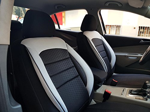 seatcovers by k-maniac Fundas de Asiento para Mercedes Clase A W169, universales, Color Blanco y Negro, Juego de Fundas de Asiento Delantero, Accesorios para el Interior V103339