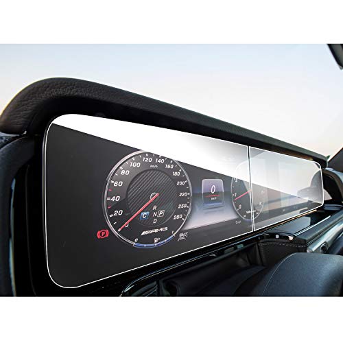 SHAOHAO Protector de pantalla para Mercedes Benz Clase E/G/GLE GPS, transparente, resistente a los arañazos 9H antihuellas, vidrio templado [2 unidades]