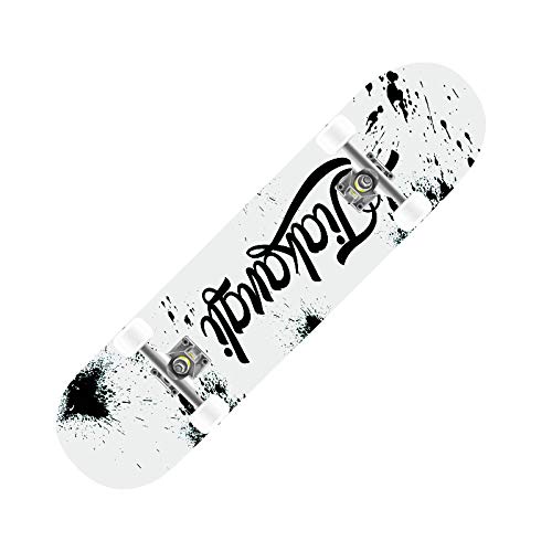 Skateboard Letras De Pincel Cubierta,Patineta para Adultos Y Niños,Tabla Completa Cubierta De Arce Duro,Arce De 7 Capas,Varios Diseños (80 * 20 * 10 Cm)