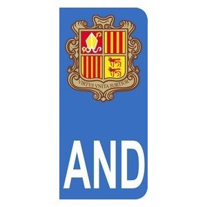 Skin AND con escudo del Principado de Andorra, diseño de placa de matrícula de Moto () 6,3 x 2,9 cm