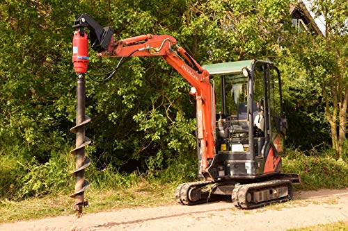 Taladro de tierra para miniexcavadora con o sin accionamiento de perforación, construcción de vallas, caracol MS01 MS03 (taladro de tierra de 300 mm de diámetro con accionamiento de perforación X2000)