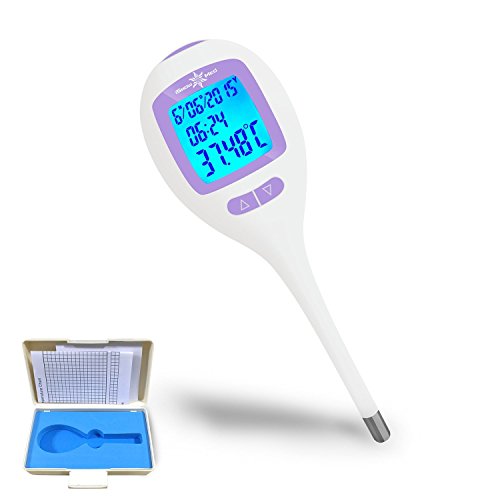 Termómetro para medir la fertilidad, monitorizar el periodo de ovulación, 60 días de memoria para memorizar la temperatura, la fecha y hora, C/F coaxiales