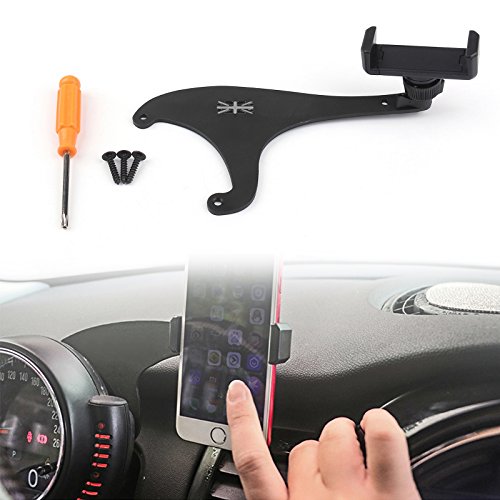 Topteng Soporte Móvil Coche para Mini Cooper, Porta Movil Coche 360° Rotación Brazo Extensible Sujeta Porta Movil Coche con Botón de Liberación Rápida para iPhone Galaxy Huawei Xiaomi GPS