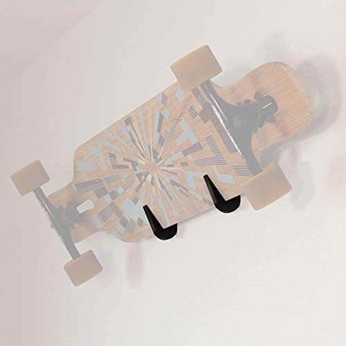 TronicXL Soporte de pared para monopatín, longboard, snowboard, skate, accesorios de fijación de pared, color negro