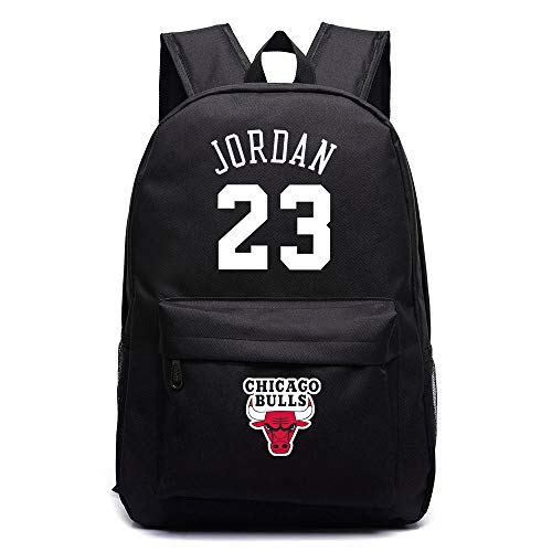 ULIIM - Mochila de lona de alta capacidad con el número 23, el nombre de Michael Jordan y el logotipo de los Chicago Bulls. Mochila de estudiante, mochila de viaje, mochila para portátil, etc.