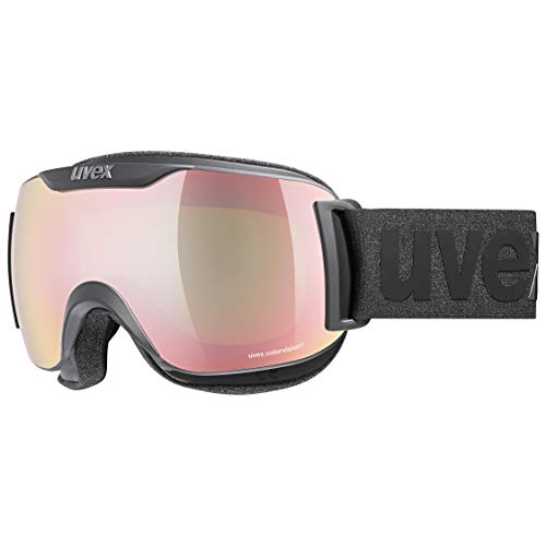 Uvex Downhill 2000 S CV Gafas de esquí, Adultos Unisex, Black Mat/Rose-Green, One Size