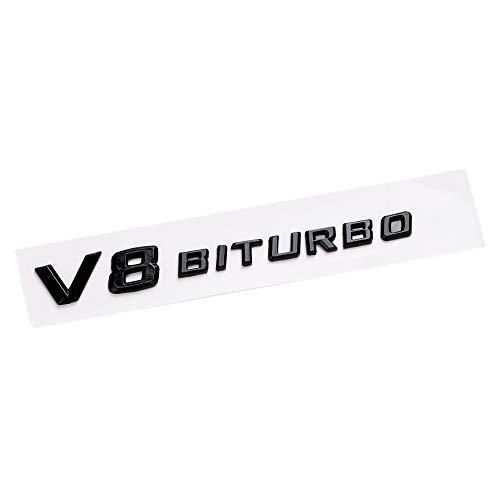 V8 Biturbo logo para Mercedes Benz AMG GT A B C E S G CLASE CLA CLA CLS GLA GLC GLS GLE SL SL SL GLB Coche de estilo Cuerpo de cuerpo Insignia (Color Name : Black)