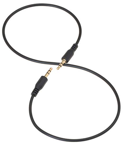 valonic Cable Jack | Corto | 50cm | 3,5mm | Macho Macho | Cable Audio | Cable Auxiliar para Coche, teléfono, iPhone | 0,5m