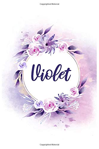 Violet: Lined Writing Notebook Journal with Personalized Name, 120 Pages, 6''x9'', Pink, Port Gore, Hopbush Flowers, Best Christmas and Birthday Gift, ... Women, School Teacher, mom, wife, aunt.