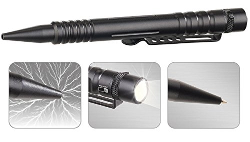 VisorTech Kubotan: Bolígrafo táctico 4 en 1 con bolígrafo, Luz LED, Rompecristales (Kubotan bolígrafo) VisorTech Kubotan: Bolígrafo táctico 4 en 1 con bolígrafo, Luz LED, Rompecristales (Kubotan bolígrafo)