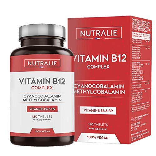 Vitamina B12 Vegana 2000mcg Cianocobalamina y Metilcobalamina | Alta Potencia Sin Aditivos | Reducción Cansancio y Formación Glóbulos Rojos con B9 y B6 | 120 Comprimidos Veganos Nutralie