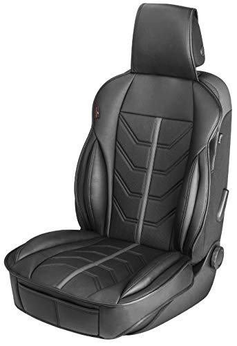 WALSER 13985 Cubierta del Asiento del Coche Kimi La Cubierta del Asiento Universal y la Almohadilla projoectora en Negro - Gris fya del Asiento para Coche y Camiones en la Mirada de Las Carreras