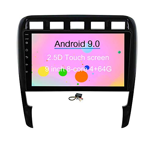XISEDO Android 8.0 Autoradio In-Dash 9 Pulgadas Radio de Coche 8-Core RAM 4G ROM 32G Car Radio Estéreo Navegación de Automóvil para Porsche Cayenne (2003-2010)(con Decodificador de Fibra Óptica)