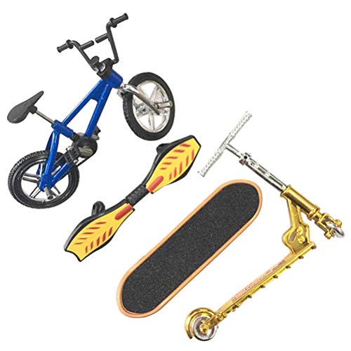 Yeyll Mini Bike Finger Bike Finger Skateboard Set de Monopatín de Dedo, Excelente Funcional, Juguetes Miniatura Mini Extreme Deportes Dedo Bicicletas Skateboard Cool Boy Juguete Creativo Juego