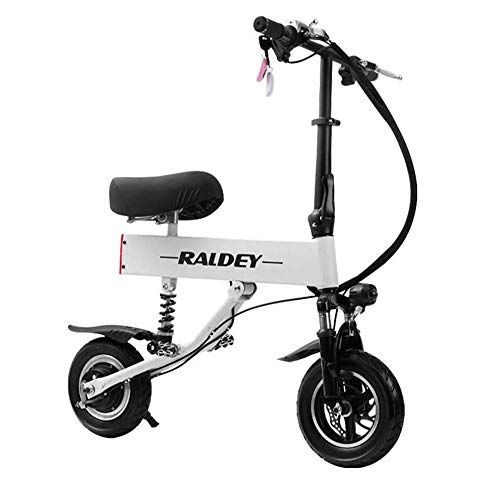 Y&XF Scooter eléctrico Plegable, Velocidad máxima de 35 km/h, 10"Run Flat Cushioned Tires Portable - City Commuter Scooter, Negro, 36V / 25km,White,30~35KM