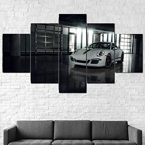ZHRMGHG Pintura sobre Lienzo 5 Piezasanime Porsches 911 Carrera GTS Caro Modernos Mural, Artes Regalosalon Dormitorio Pintura sobre Decoración,Modular Póster