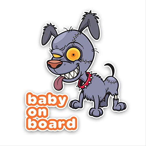 ZZHH Lovely Cartoon Car Sticker Decoration Zombies Dog Baby On Board Colored Decals Graphic Accessories Vinyl,15Cm*13Cm