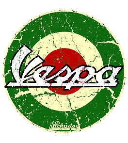 Adhesivo de Voodoo Street™, con diseño de Vespa, circular, color verde