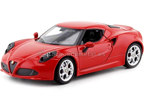 Alfa Romeo 4C, rojo, 2014, Modelo de Auto, modello completo, Welly 1:24