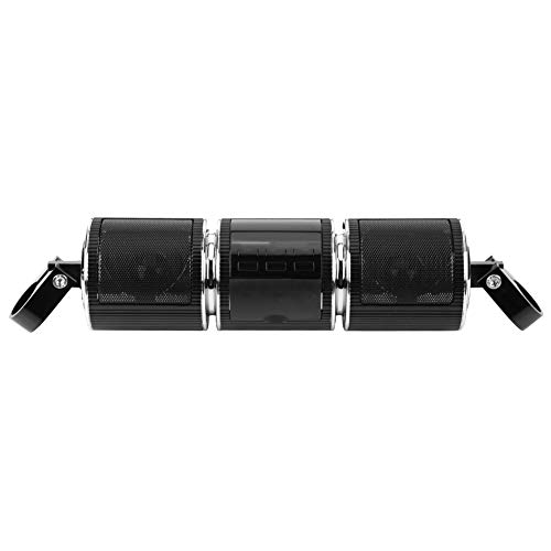 Altavoces de audio con manillar de motocicleta Bluetooth Barra de sonido resistente al agua Tarjeta MP3 USB/TF(negro)